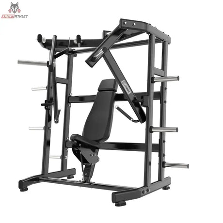 Titanium Strength Black Series IsoLateral Wide Chest Press in Schrägansicht von rechts mit Scheibenhaltern