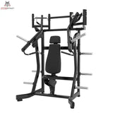 Titanium Strength Black Series IsoLaterale Schrägbank-Brustpresse Konvergent in Frontansicht von leicht links mit Griffen