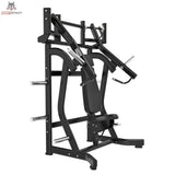 Titanium Strength Black Series IsoLaterale Schrägbank-Brustpresse Konvergent in Seitenschrägansicht mit Hebelarmen