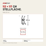 Maßbild Titanium Strength Black Series Klimmzug- und Dipstation: Stellfläche 112 × 117 cm, Höhe 235 cm