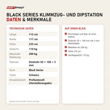Technische Daten und Merkmale von Titanium Strength Black Series Klimmzug- und Dipstation als Tabelle
