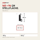 Maßbild Titanium Strength Black Series Latzugmaschine: Stellfläche 145 × 94 cm, Höhe 206 cm