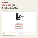 Maßbild Titanium Strength Black Series Leg Extension: Stellfläche 158 × 103 cm, Höhe 152 cm