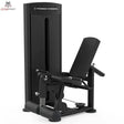Titanium Strength Black Series Leg Extension: Schrägansicht mit Sitz, Rückenlehne und Beinrolle, in Schwarz