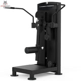 Titanium Strength Black Series Multi Hip: Schrägansicht mit Hebelarm, Haltegriffen und Plattform, in Schwarz