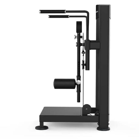 Titanium Strength Black Series Multi Hip: Seitenansicht mit Beinpolster und Haltegriffen, in Schwarz