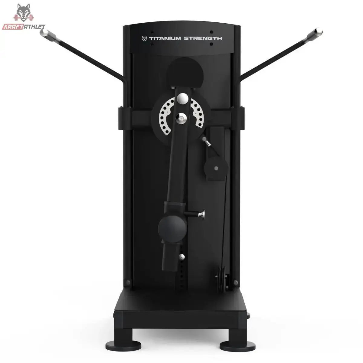 Titanium Strength Black Series Multi Hip: Vorderansicht mit Verstellscheibe am Drehpunkt, in Schwarz