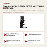 Titanium Strength Black Series Selectorisierte Multiflight mit 4 Merkmalen: Zwei multidirektional drehbare Arme, 15 Höheneinstellungen, Übungen im Stehen ohne Bank, Gewichtsstapel 100 kg
