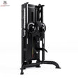 Titanium Strength Black Series Selectorisierte Multiflight – Schrägansicht mit zwei Seilzugrollen und Gewichtsstapeln