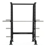 Titanium Strength Black Series Multipower Smith-Maschine in Schwarz, Frontansicht mit Langhantelstange
