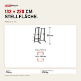 Maßbild Titanium Strength Black Series Multipower Smith-Maschine: Stellfläche 132 × 220 cm, Höhe 215 cm