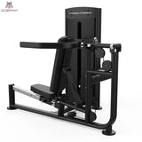 Titanium Strength Black Series Multipress 3 Funktionen: Schrägansicht von vorne mit Presshebeln und Fußplatte, in Schwarz