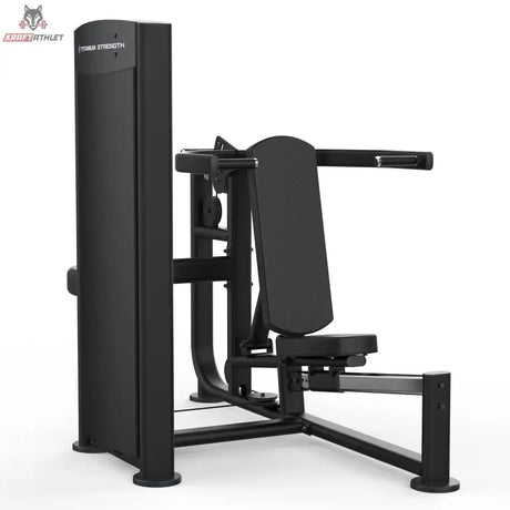Titanium Strength Black Series Multipress 3 Funktionen: Seitenansicht mit Gewichtsturm im Vordergrund, in Schwarz