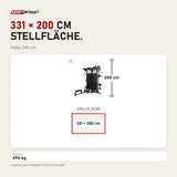 Maßbild Titanium Strength Black Series Multistation 4 Stationen: Stellfläche 331 × 200 cm, Höhe 240 cm