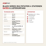 Technische Daten und Lieferumfang von Titanium Strength Black Series Multistation 4 Stationen als Tabelle