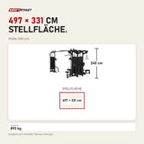 Maßbild Titanium Strength Black Series Multistation 5 Stationen: Stellfläche 497 × 331 cm, Höhe 240 cm