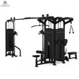 Titanium Strength Black Series Multistation 5 Stationen, Schrägansicht mit Latzug und Beinstation
