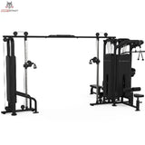 Titanium Strength Black Series Multistation 5 Stationen, Seitenansicht mit Kabelzugturm auf Weiß
