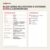 Technische Daten und Lieferumfang von Titanium Strength Black Series Multistation 8 Stationen als Tabelle