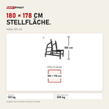 Maßbild Titanium Strength Black Series Olympisches Kniebeugen-Rack: Stellfläche 180 × 178 cm, Höhe 185 cm