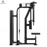 Titanium Strength Black Series Pec Deck – Seitenansicht mit Schwenkarmen und Sitz, schwarz