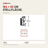 Maßbild Titanium Strength Black Series Pec Fly & Rear Delt: Stellfläche 154 × 131 cm, Höhe 201 cm