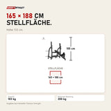 Maßbild Titanium Strength Black Series Positiv Geneigte Olympische Drückbank: Stellfläche 165 × 188 cm, Höhe 155 cm