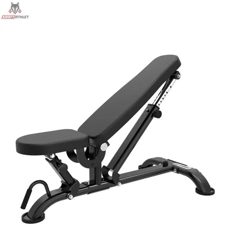 Titanium Strength Black Series Pro FID Multi-Positions Bank, Seitenansicht mit leicht geneigter Lehne