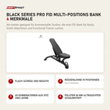 Titanium Strength Black Series Pro FID Multi-Positions Bank mit 4 Merkmalen: Flach schräg und negativ, Rückenlehne 15 Positionen, 45 Kombinationen aus Sitz und Lehne, Polster 60 mm ultradichter Schaumstoff