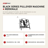 Titanium Strength Black Series Pullover Maschine mit 4 Merkmalen: Pullover-Bewegung, Scheibenablagen an beiden Seiten, Ovalrohr 50 × 100 × 3 mm, Einfacher Ein- und Ausstieg
