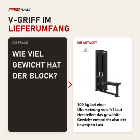 Frage und Antwort zu Titanium Strength Black Series Ruderzugmaschine Low Row: Wie viel Gewicht hat der Block?