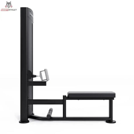 Titanium Strength Black Series Ruderzugmaschine Low Row – Seitenansicht mit langer Sitzbank und Gewichtsturm, schwarz
