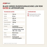 Technische Daten und Lieferumfang von Titanium Strength Black Series Ruderzugmaschine Low Row als Tabelle