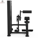 Titanium Strength Black Series Rückenstreckung: Seitenansicht mit Rückenrolle und Sitz, in Schwarz