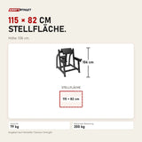 Maßbild Titanium Strength Black Series Scott-Bank Preacher: Stellfläche 115 × 82 cm, Höhe 106 cm