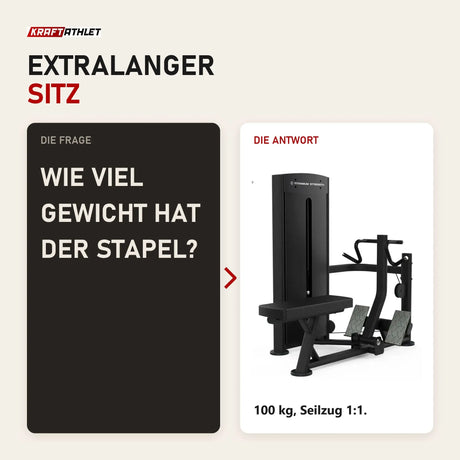 Frage und Antwort zu Titanium Strength Black Series Seated Row: Wie viel Gewicht hat der Stapel?