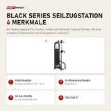 Titanium Strength Black Series Seilzugstation mit 4 Merkmalen: Freistehend, 15 Höhenpositionen, 90-kg-Stapel, Seilzug 2:1