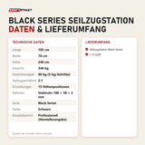 Technische Daten und Lieferumfang von Titanium Strength Black Series Seilzugstation als Tabelle