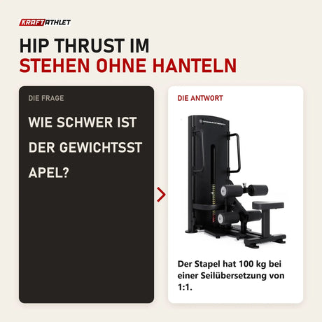 Frage und Antwort zu Titanium Strength Black Series Selectorisierte Ultimate Hip Thrust: Wie schwer ist der Gewichtsstapel?
