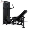 Titanium Strength Black Series Selectorisierte Hip Thrust – Schrägansicht mit Liegepolster, Hüftbügel und Gewichtsstapel, schwarz