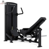 Titanium Strength Black Series Selectorisierte Hip Thrust – Schrägansicht mit Liegepolster, Hüftbügel und Gewichtsstapel, schwarz