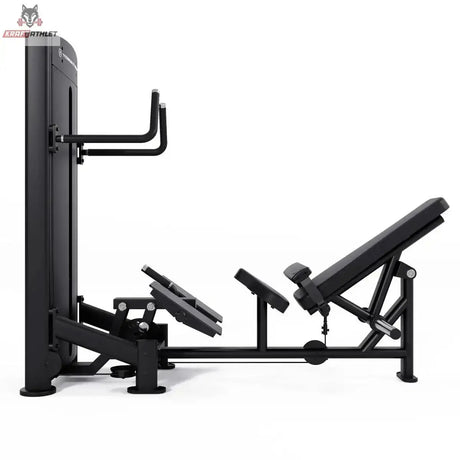 Titanium Strength Black Series Selectorisierte Hip Thrust – Seitenansicht mit Rückenpolster, Hüftbügel und Gewichtsturm, schwarz