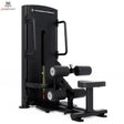 Titanium Strength Black Series Selectorisierte Ultimate Hip Thrust: Schrägansicht von rechts mit Sitzbank und Beinrollen