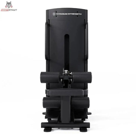 Titanium Strength Black Series Selectorisierte Ultimate Hip Thrust: Vorderansicht mit Beinrollen und Haltegriffen