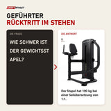 Frage und Antwort zu Titanium Strength Black Series Selectorized Glute: Wie schwer ist der Gewichtsstapel?