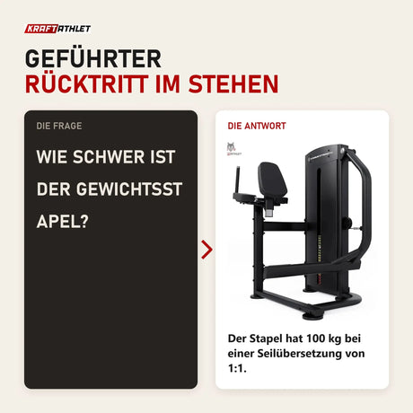 Frage und Antwort zu Titanium Strength Black Series Selectorized Glute: Wie schwer ist der Gewichtsstapel?