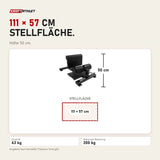 Maßbild Titanium Strength Black Series Sissy Squat BS-SS: Stellfläche 111 × 57 cm, Höhe 50 cm