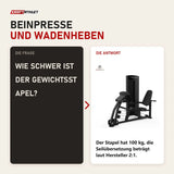 Frage und Antwort zu Titanium Strength Black Series Sitzende Beinpresse und Wadenheben: Wie schwer ist der Gewichtsstapel?