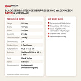Technische Daten und Merkmale von Titanium Strength Black Series Sitzende Beinpresse und Wadenheben als Tabelle
