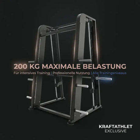 Titanium Strength Black Series Smith-Maschine 7° als Infografik zur maximalen Belastung von 200 kg